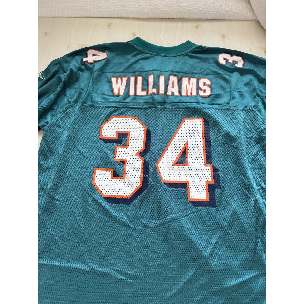 NFL Equipment Reebok Miami Dolphins Ricky Williams #34 Teal Jersey Mens XL